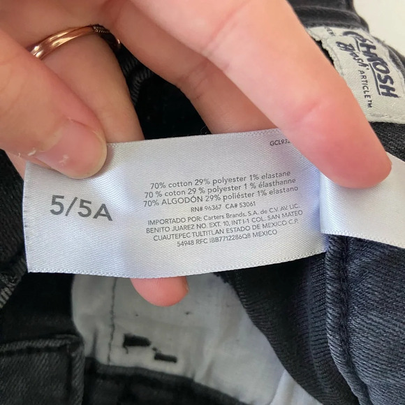 EUC | Oshkosh B’gosh girl’s black denim distressed hem miniskirt — size 5/5A - Picture 4 of 4